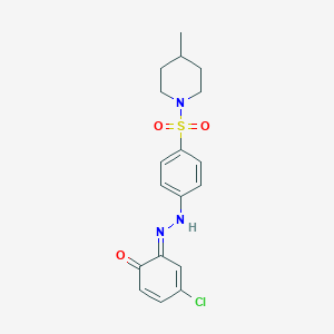 (6E)-4-chloro-6-[[4-(4-methylpiperidin-1-yl)sulfonylphenyl]hydrazinylidene]cyclohexa-2,4-dien-1-one
