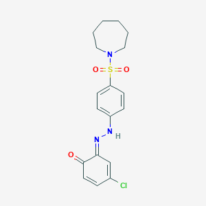 (6E)-6-[[4-(azepan-1-ylsulfonyl)phenyl]hydrazinylidene]-4-chlorocyclohexa-2,4-dien-1-one