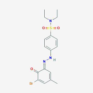 molecular formula C17H20BrN3O3S B320164 4-[(2E)-2-(5-bromo-3-methyl-6-oxocyclohexa-2,4-dien-1-ylidene)hydrazinyl]-N,N-diethylbenzenesulfonamide 