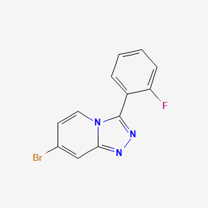 molecular formula C12H7BrFN3 B3201655 7-Bromo-3-(2-fluorophenyl)-[1,2,4]triazolo[4,3-a]pyridine CAS No. 1019918-43-4