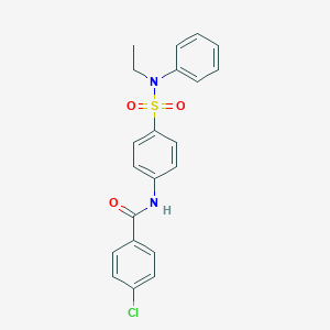 molecular formula C21H19ClN2O3S B320170 4-chloro-N-{4-[(ethylanilino)sulfonyl]phenyl}benzamide 