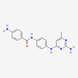 molecular formula C18H18N6O B3201704 4-Amino-N-(4-((2-amino-6-methylpyrimidin-4-yl)amino)phenyl)benzamide CAS No. 1020150-22-4