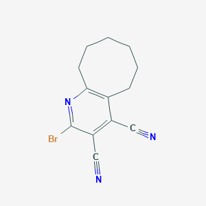 molecular formula C13H12BrN3 B3201711 2-溴-5,6,7,8,9,10-六氢环辛[b]吡啶-3,4-二腈 CAS No. 1020244-24-9
