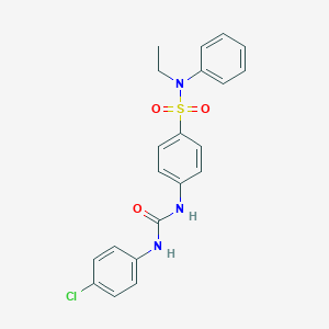 molecular formula C21H20ClN3O3S B320172 4-{[(4-chloroanilino)carbonyl]amino}-N-ethyl-N-phenylbenzenesulfonamide 