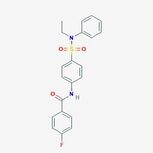 molecular formula C21H19FN2O3S B320173 N-{4-[(ethylanilino)sulfonyl]phenyl}-4-fluorobenzamide 