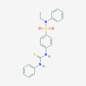 molecular formula C21H21N3O2S2 B320174 4-[(anilinocarbothioyl)amino]-N-ethyl-N-phenylbenzenesulfonamide 