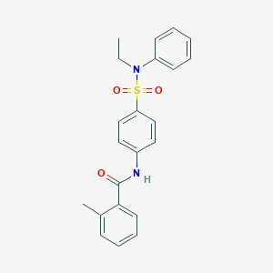 molecular formula C22H22N2O3S B320176 N-{4-[(ethylanilino)sulfonyl]phenyl}-2-methylbenzamide 