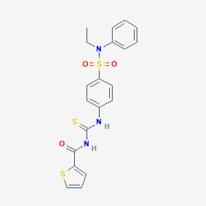 molecular formula C20H19N3O3S3 B320179 N-{[(4-{[ethyl(phenyl)amino]sulfonyl}phenyl)amino]carbonothioyl}-2-thiophenecarboxamide 