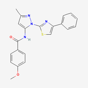 4-methoxy-N-(3-methyl-1-(4-phenylthiazol-2-yl)-1H-pyrazol-5-yl)benzamide