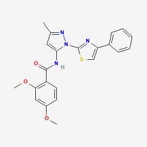 molecular formula C22H20N4O3S B3201814 2,4-dimethoxy-N-(3-methyl-1-(4-phenylthiazol-2-yl)-1H-pyrazol-5-yl)benzamide CAS No. 1020488-50-9