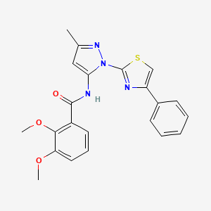 molecular formula C22H20N4O3S B3201818 2,3-dimethoxy-N-(3-methyl-1-(4-phenylthiazol-2-yl)-1H-pyrazol-5-yl)benzamide CAS No. 1020488-53-2