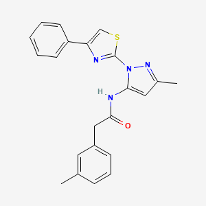 molecular formula C22H20N4OS B3201873 N-(3-methyl-1-(4-phenylthiazol-2-yl)-1H-pyrazol-5-yl)-2-(m-tolyl)acetamide CAS No. 1020489-10-4