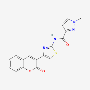 molecular formula C17H12N4O3S B3201916 1-methyl-N-(4-(2-oxo-2H-chromen-3-yl)thiazol-2-yl)-1H-pyrazole-3-carboxamide CAS No. 1020489-25-1
