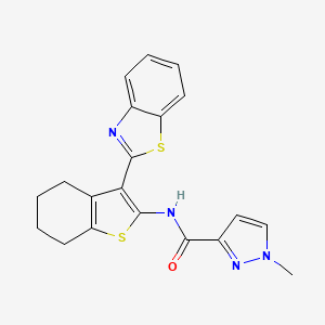 molecular formula C20H18N4OS2 B3201919 N-(3-(benzo[d]thiazol-2-yl)-4,5,6,7-tetrahydrobenzo[b]thiophen-2-yl)-1-methyl-1H-pyrazole-3-carboxamide CAS No. 1020489-34-2