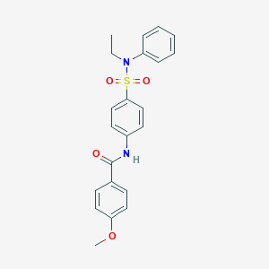 molecular formula C22H22N2O4S B320195 N-{4-[(ethylanilino)sulfonyl]phenyl}-4-methoxybenzamide 