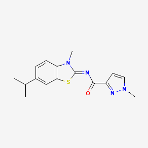 N-(6-isopropyl-3-methylbenzo[d]thiazol-2(3H)-ylidene)-1-methyl-1H-pyrazole-3-carboxamide