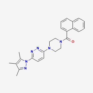 molecular formula C25H26N6O B3201966 naphthalen-1-yl(4-(6-(3,4,5-trimethyl-1H-pyrazol-1-yl)pyridazin-3-yl)piperazin-1-yl)methanone CAS No. 1020502-40-2