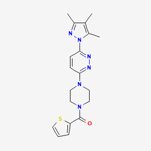 molecular formula C19H22N6OS B3201975 thiophen-2-yl(4-(6-(3,4,5-trimethyl-1H-pyrazol-1-yl)pyridazin-3-yl)piperazin-1-yl)methanone CAS No. 1020502-52-6