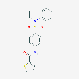 molecular formula C19H18N2O3S2 B320198 N-{4-[(ethylanilino)sulfonyl]phenyl}-2-thiophenecarboxamide 