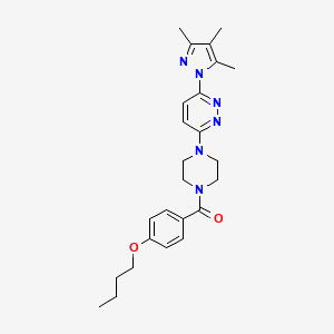 molecular formula C25H32N6O2 B3201981 (4-butoxyphenyl)(4-(6-(3,4,5-trimethyl-1H-pyrazol-1-yl)pyridazin-3-yl)piperazin-1-yl)methanone CAS No. 1020502-54-8