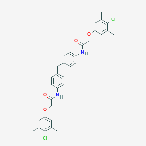 molecular formula C33H32Cl2N2O4 B320199 2-(4-chloro-3,5-dimethylphenoxy)-N-[4-(4-{[(4-chloro-3,5-dimethylphenoxy)acetyl]amino}benzyl)phenyl]acetamide 
