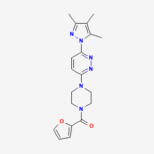 3-[4-(furan-2-carbonyl)piperazin-1-yl]-6-(3,4,5-trimethyl-1H-pyrazol-1-yl)pyridazine