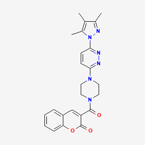 molecular formula C24H24N6O3 B3202004 3-(4-(6-(3,4,5-trimethyl-1H-pyrazol-1-yl)pyridazin-3-yl)piperazine-1-carbonyl)-2H-chromen-2-one CAS No. 1020502-68-4