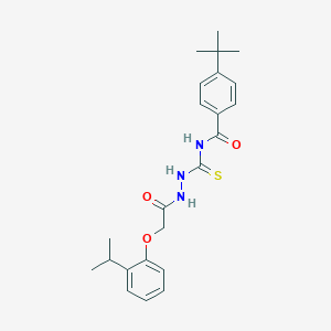 molecular formula C23H29N3O3S B320201 4-tert-butyl-N-({2-[(2-isopropylphenoxy)acetyl]hydrazino}carbothioyl)benzamide 