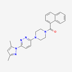 molecular formula C24H24N6O B3202017 (4-(6-(3,5-dimethyl-1H-pyrazol-1-yl)pyridazin-3-yl)piperazin-1-yl)(naphthalen-1-yl)methanone CAS No. 1020503-09-6