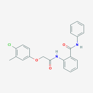 molecular formula C22H19ClN2O3 B320202 2-{[(4-chloro-3-methylphenoxy)acetyl]amino}-N-phenylbenzamide 
