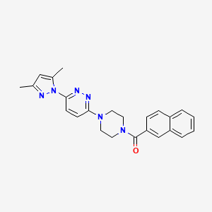 molecular formula C24H24N6O B3202025 (4-(6-(3,5-dimethyl-1H-pyrazol-1-yl)pyridazin-3-yl)piperazin-1-yl)(naphthalen-2-yl)methanone CAS No. 1020503-10-9