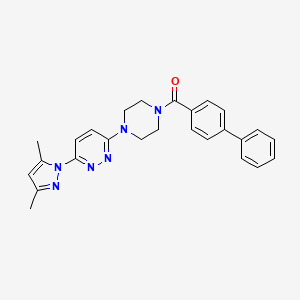 molecular formula C26H26N6O B3202030 [1,1'-biphenyl]-4-yl(4-(6-(3,5-dimethyl-1H-pyrazol-1-yl)pyridazin-3-yl)piperazin-1-yl)methanone CAS No. 1020503-11-0
