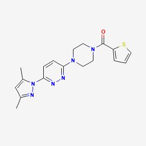 molecular formula C18H20N6OS B3202032 (4-(6-(3,5-dimethyl-1H-pyrazol-1-yl)pyridazin-3-yl)piperazin-1-yl)(thiophen-2-yl)methanone CAS No. 1020503-16-5