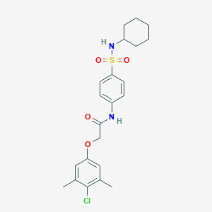 molecular formula C22H27ClN2O4S B320204 2-(4-chloro-3,5-dimethylphenoxy)-N-[4-(cyclohexylsulfamoyl)phenyl]acetamide 