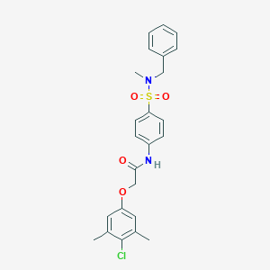 molecular formula C24H25ClN2O4S B320205 N-(4-{[benzyl(methyl)amino]sulfonyl}phenyl)-2-(4-chloro-3,5-dimethylphenoxy)acetamide 