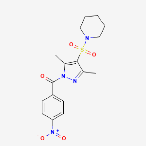 1-{[3,5-dimethyl-1-(4-nitrobenzoyl)-1H-pyrazol-4-yl]sulfonyl}piperidine