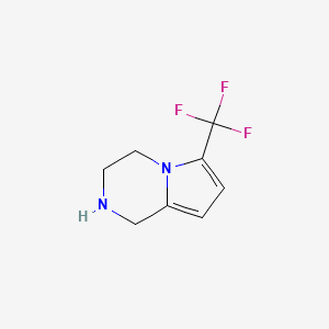 molecular formula C8H9F3N2 B3202095 6-Trifluoromethyl-1,2,3,4-tetrahydro-pyrrolo[1,2-A]pyrazine CAS No. 1020717-79-6