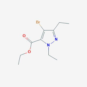 molecular formula C10H15BrN2O2 B3202102 4-Bromo-1,3-diethyl-1H-pyrazole-5-carboxylic acid ethyl ester CAS No. 1020722-40-0