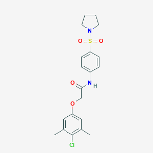 molecular formula C20H23ClN2O4S B320211 2-(4-chloro-3,5-dimethylphenoxy)-N-[4-(1-pyrrolidinylsulfonyl)phenyl]acetamide 