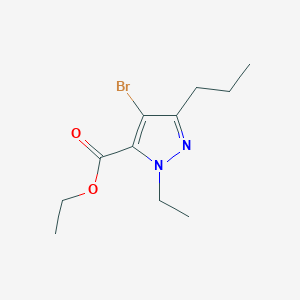 molecular formula C11H17BrN2O2 B3202114 4-Bromo-1-ethyl-3-propyl-1H-pyrazole-5-carboxylic acid ethyl ester CAS No. 1020722-48-8