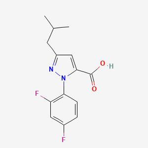 1-(2,4-Difluorophenyl)-3-(2-methylpropyl)-1H-pyrazole-5-carboxylic acid