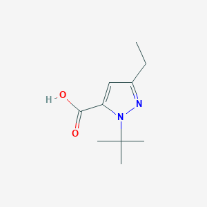 molecular formula C10H16N2O2 B3202136 1-(tert-Butyl)-3-ethyl-1H-pyrazole-5-carboxylic acid CAS No. 1020724-10-0