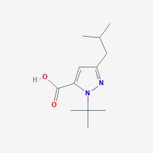 molecular formula C12H20N2O2 B3202149 1-(tert-Butyl)-3-(2-methylpropyl)-1H-pyrazole-5-carboxylic acid CAS No. 1020724-25-7