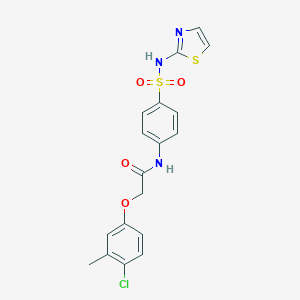 molecular formula C18H16ClN3O4S2 B320216 2-(4-chloro-3-methylphenoxy)-N-[4-(1,3-thiazol-2-ylsulfamoyl)phenyl]acetamide 