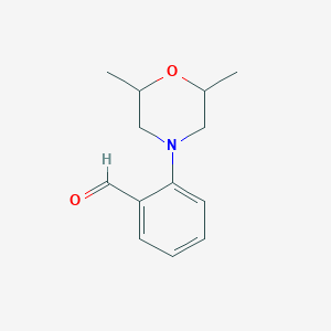 molecular formula C13H17NO2 B3202188 2-(2,6-Dimethylmorpholin-4-yl)benzaldehyde CAS No. 1020957-43-0
