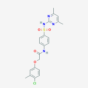 molecular formula C21H21ClN4O4S B320223 2-(4-chloro-3-methylphenoxy)-N-(4-{[(4,6-dimethyl-2-pyrimidinyl)amino]sulfonyl}phenyl)acetamide 