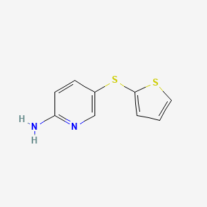 molecular formula C9H8N2S2 B3202252 5-(Thiophen-2-ylsulfanyl)pyridin-2-amine CAS No. 1021143-18-9