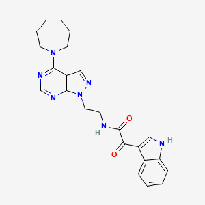 molecular formula C23H25N7O2 B3202285 N-(2-(4-(azepan-1-yl)-1H-pyrazolo[3,4-d]pyrimidin-1-yl)ethyl)-2-(1H-indol-3-yl)-2-oxoacetamide CAS No. 1021206-23-4