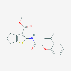 molecular formula C21H25NO4S B320231 methyl 2-{[(2-sec-butylphenoxy)acetyl]amino}-5,6-dihydro-4H-cyclopenta[b]thiophene-3-carboxylate 