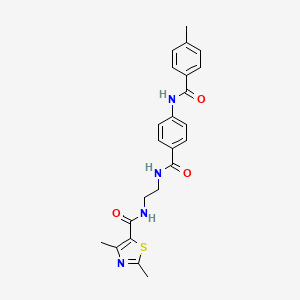 molecular formula C23H24N4O3S B3202314 2,4-dimethyl-N-(2-(4-(4-methylbenzamido)benzamido)ethyl)thiazole-5-carboxamide CAS No. 1021207-25-9